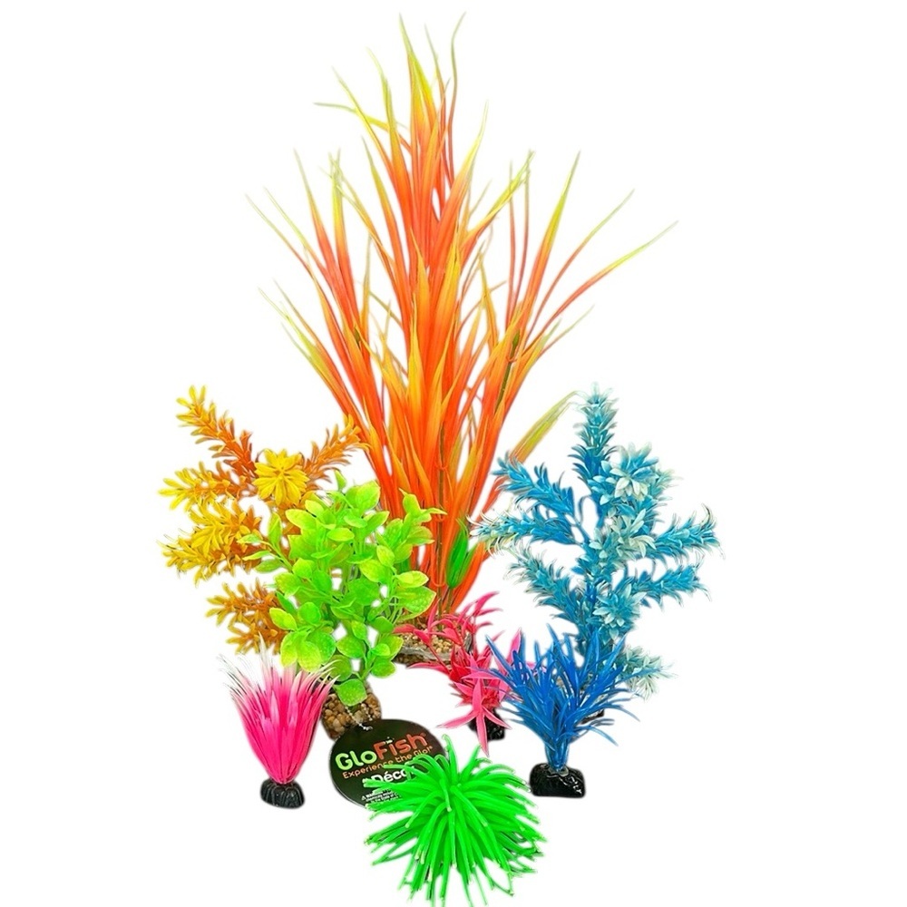 GloFish Aquarium Plant &โ Assortment Lot of 8